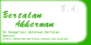 bertalan akkerman business card